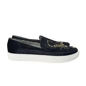 Mara & Mine Black Calf Hair Gold Scorpion Embroidered Slip-On Sneakers Size 8.5 Mara & Mine Deals - New and used pre-owned Finds | Mercari main image 4